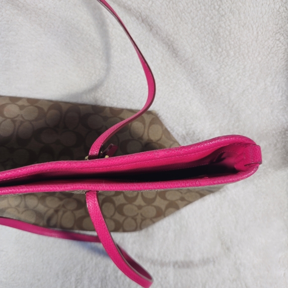 Coach Signature Luxury F34104 Leather Tote Khaki/Carol - Picture 7 of 16